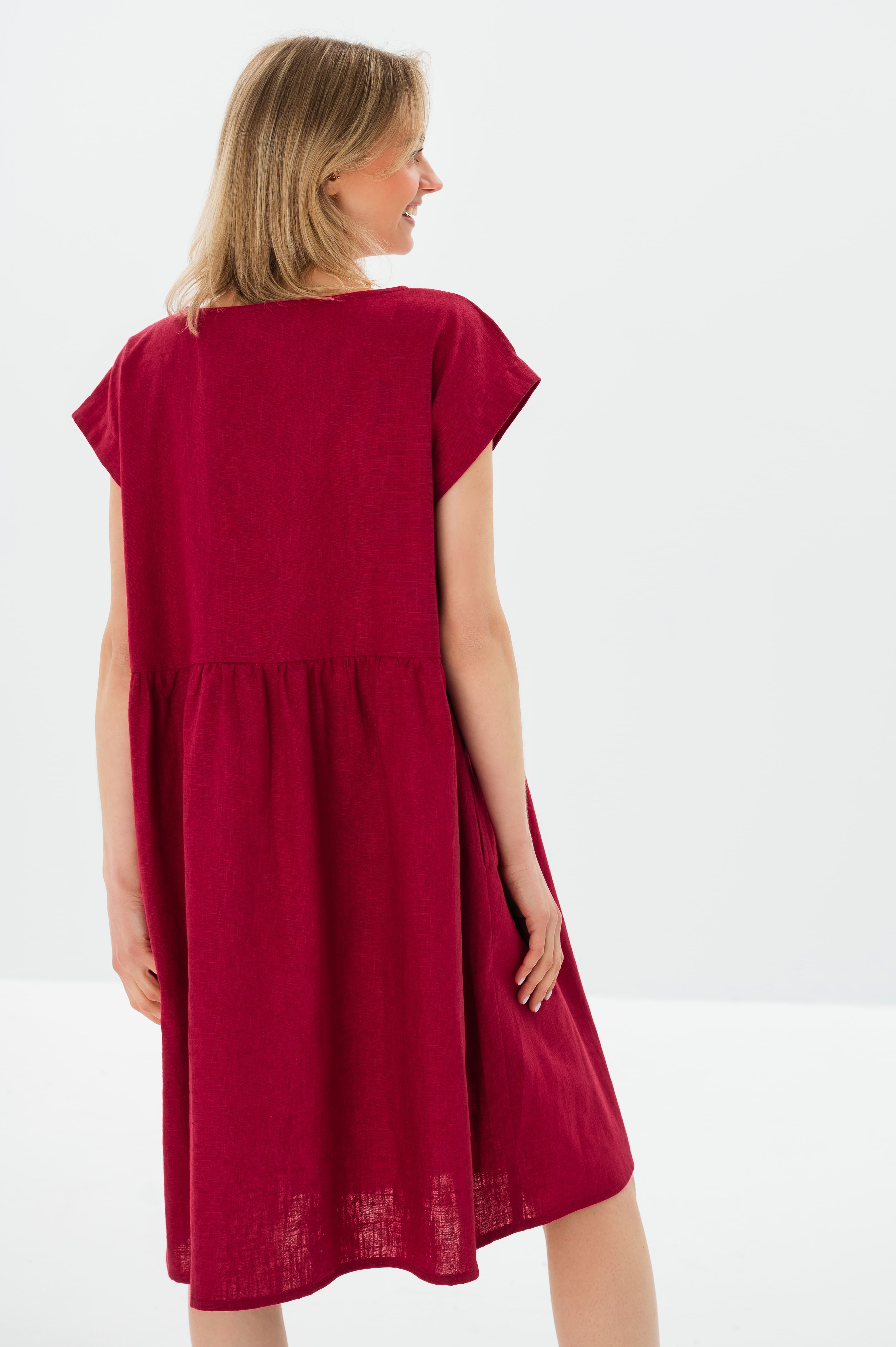 LUNA — Robe en lin décontractée à poches
