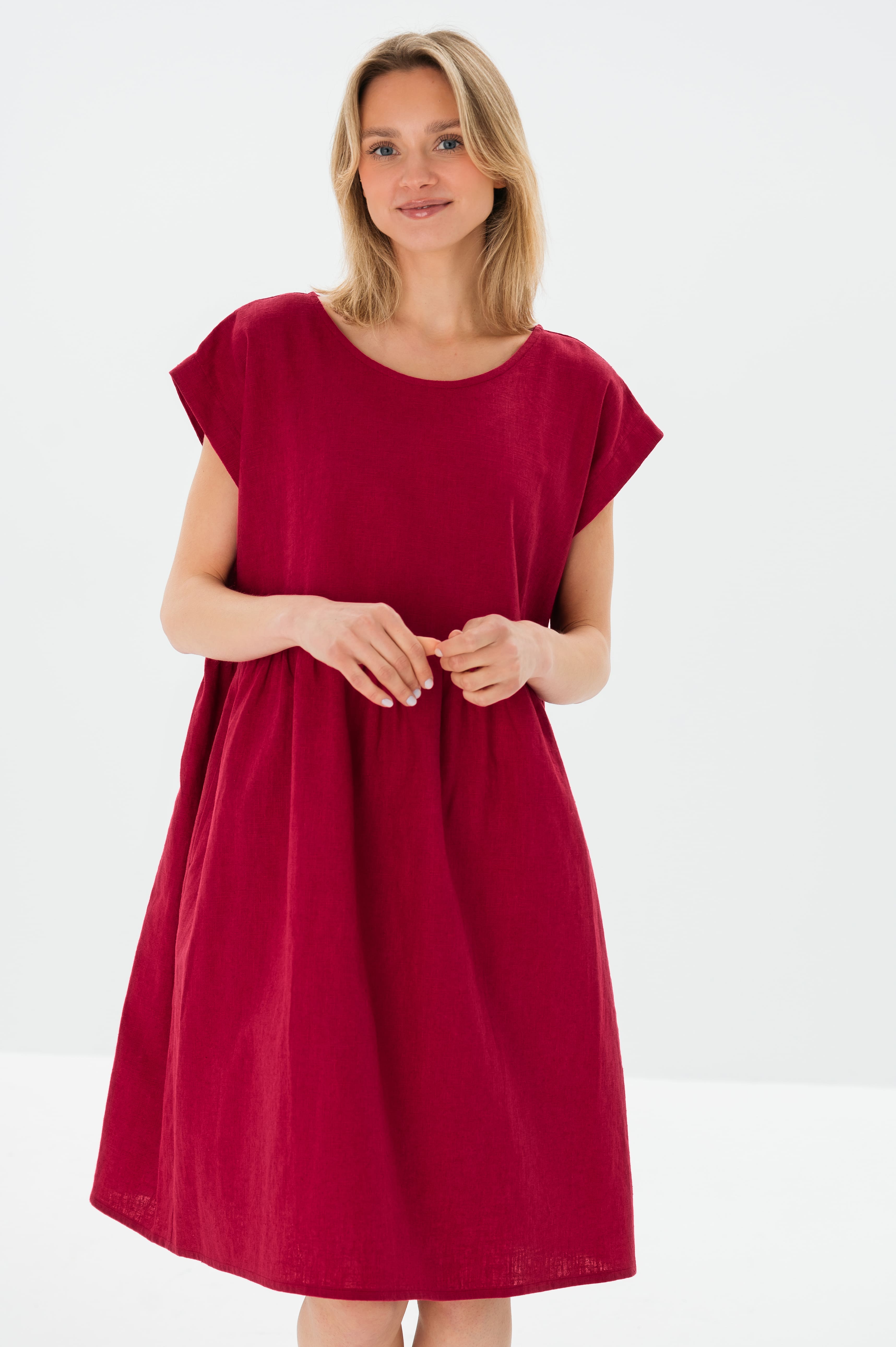 LUNA — Robe en lin décontractée à poches