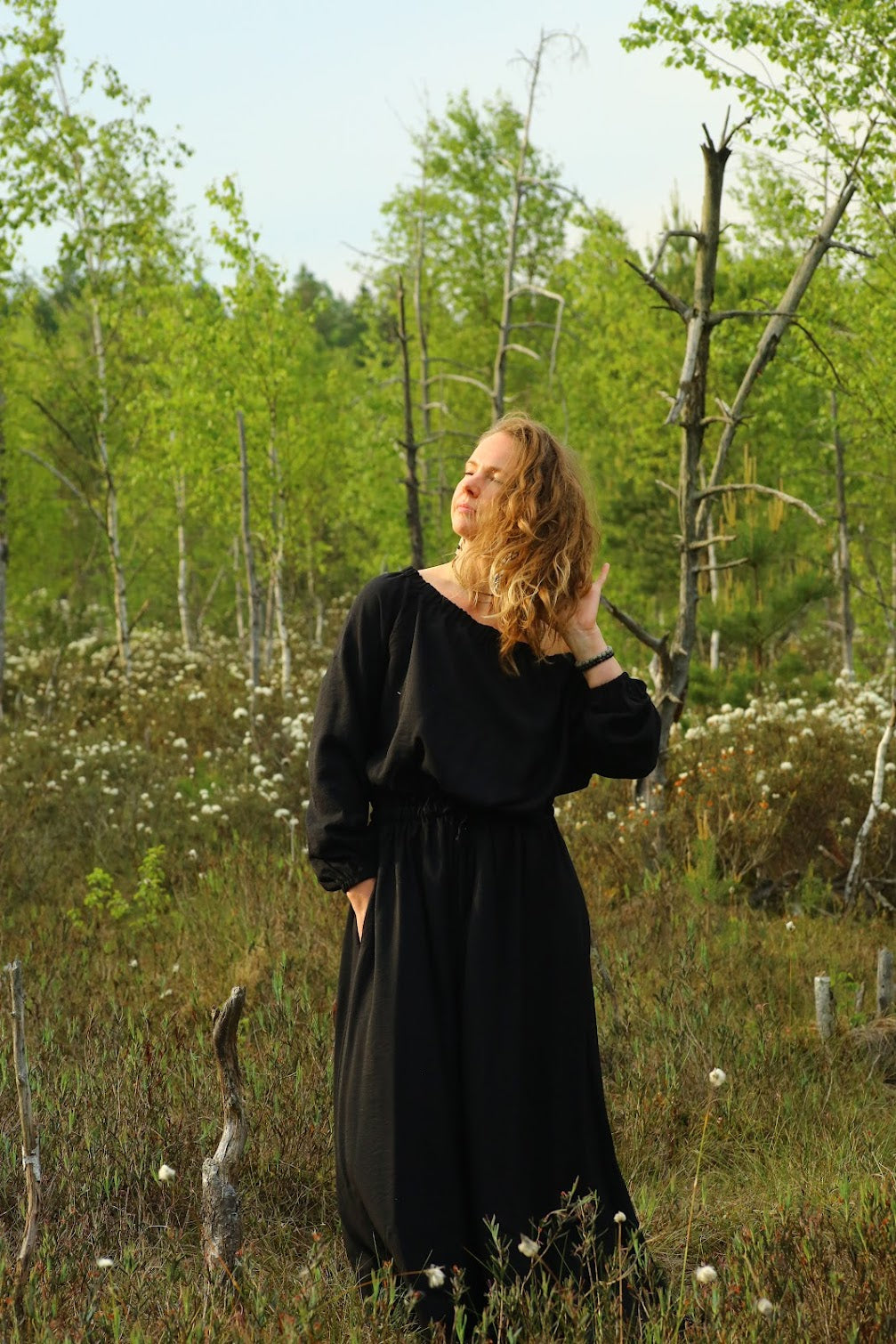 JULEJA — Linen Off-Shoulder Maxi Dress