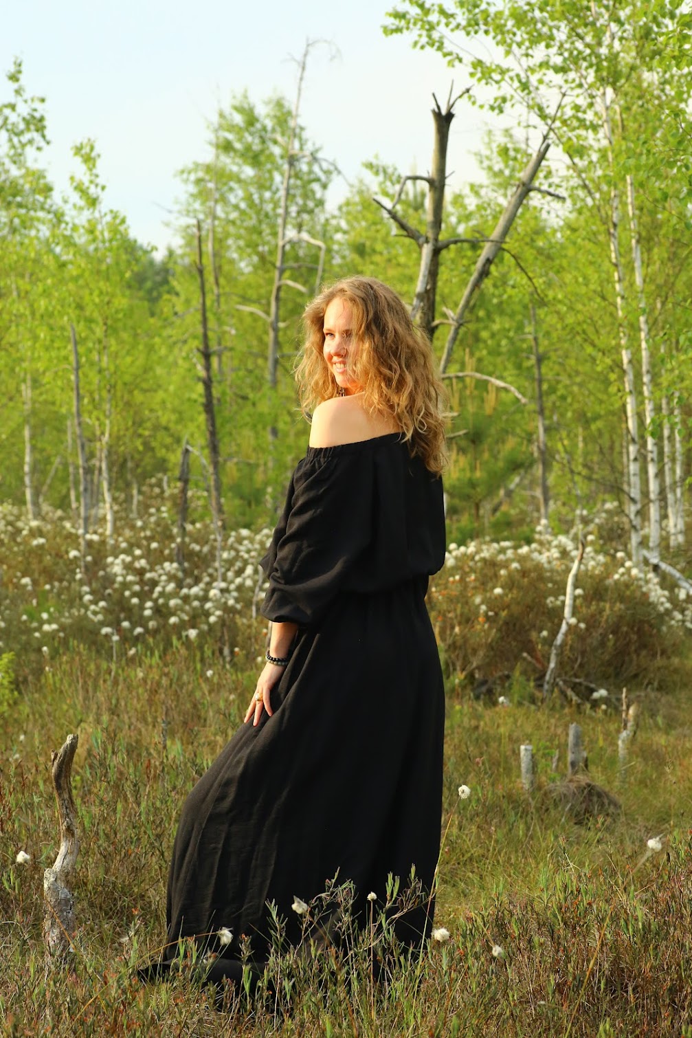 JULEJA — Linen Off-Shoulder Maxi Dress