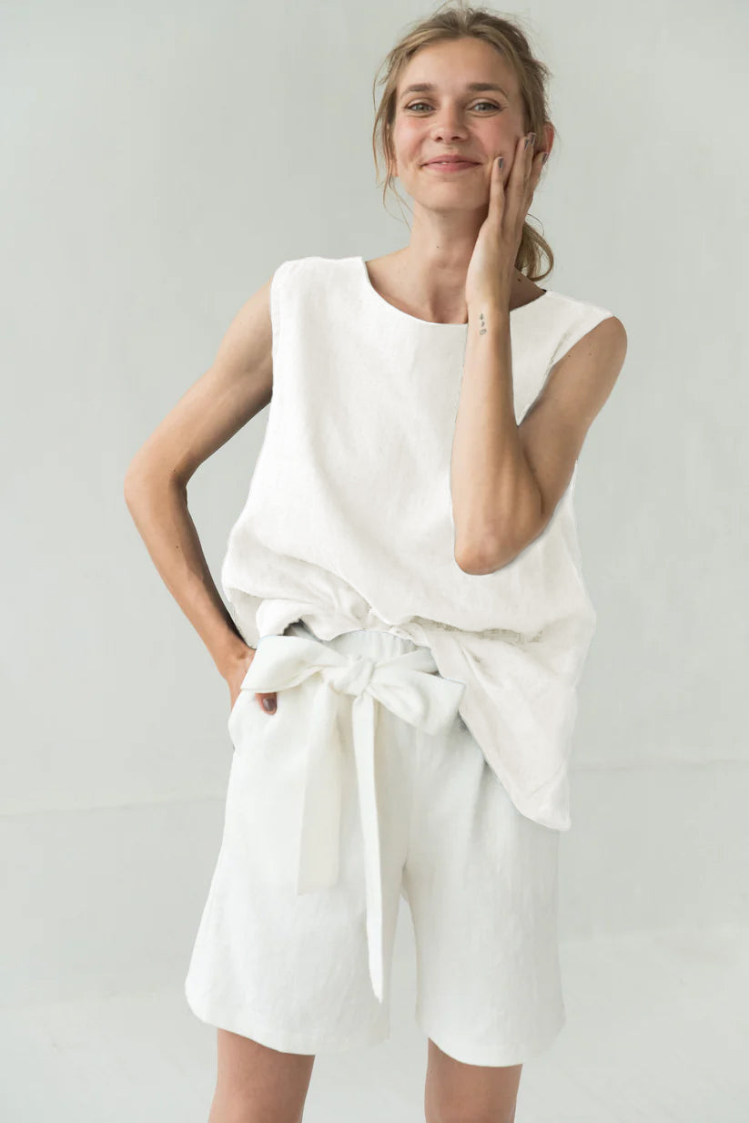 MIX&MATCH - Linen tank top - White - L