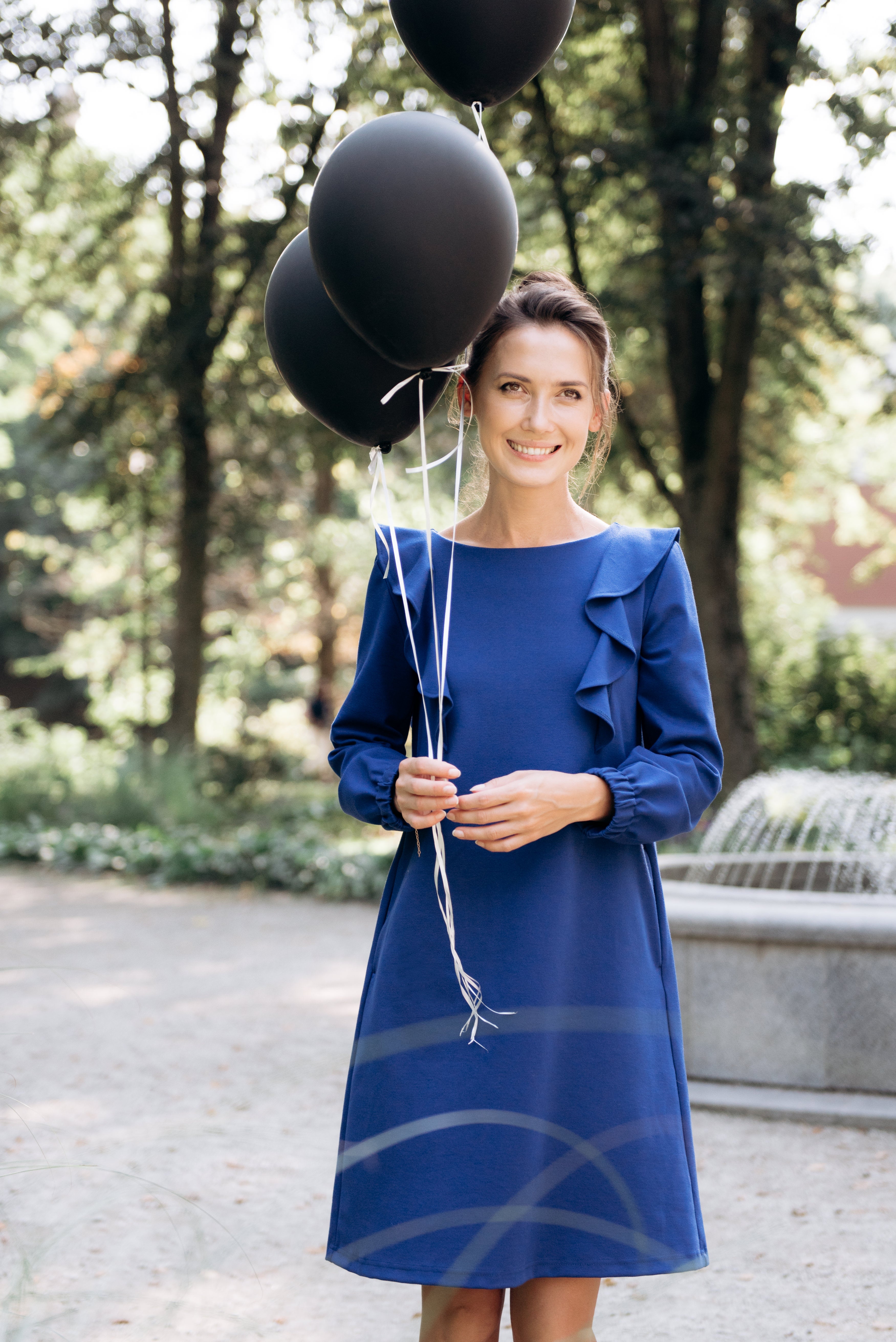 BUTTERFLY — Italian Punto Milano Knit A-Line Dress
