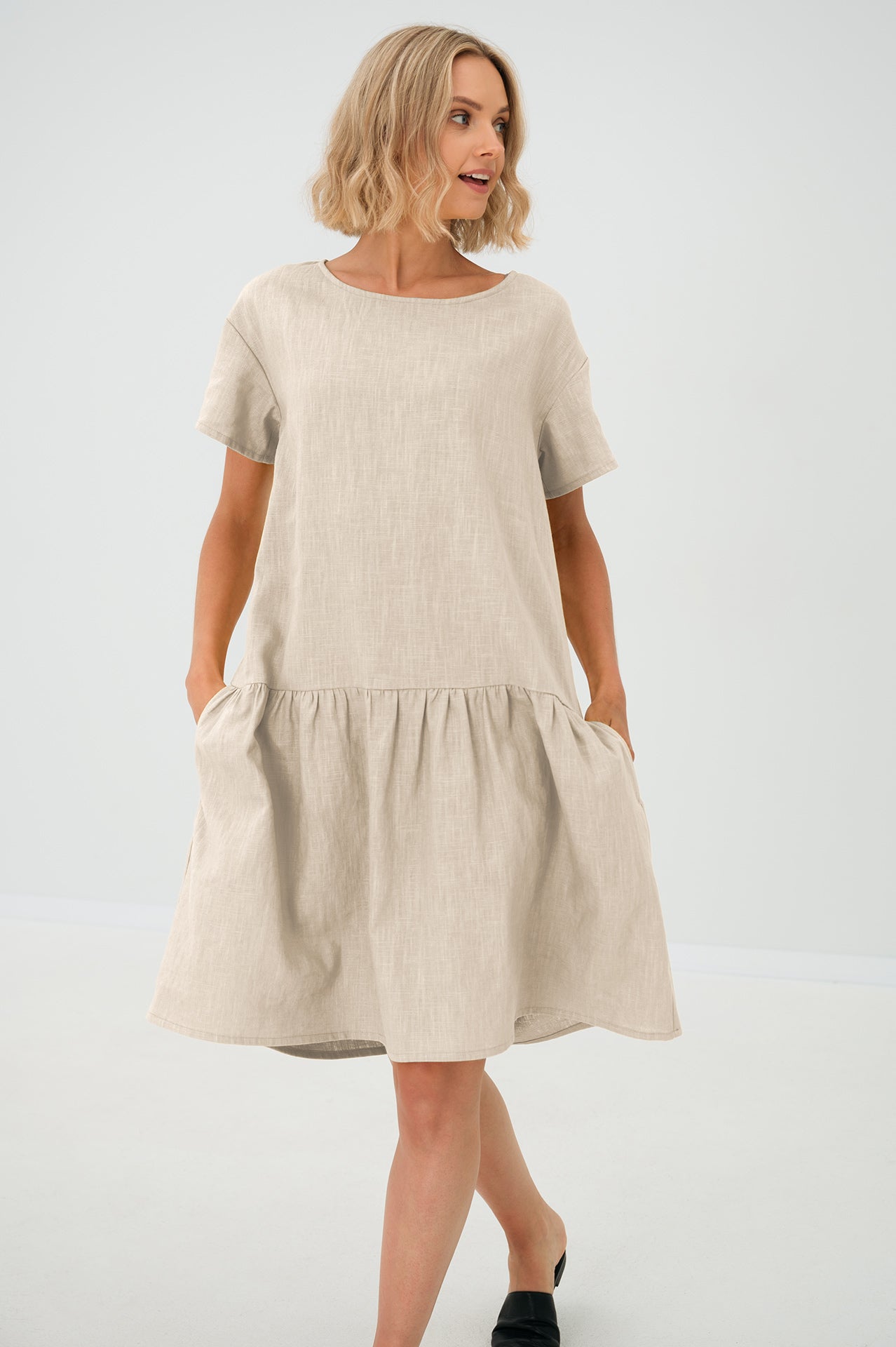 Linen Dress BLOSSOM — The Dress You'll Reach For First — Beige#Color_Beige