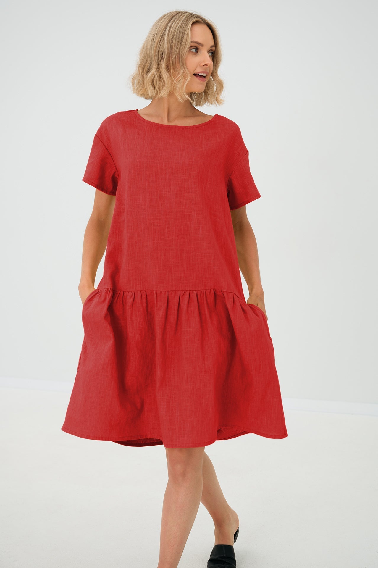 Linen Dress BLOSSOM — The Dress You'll Reach For First — Red#Color_Red