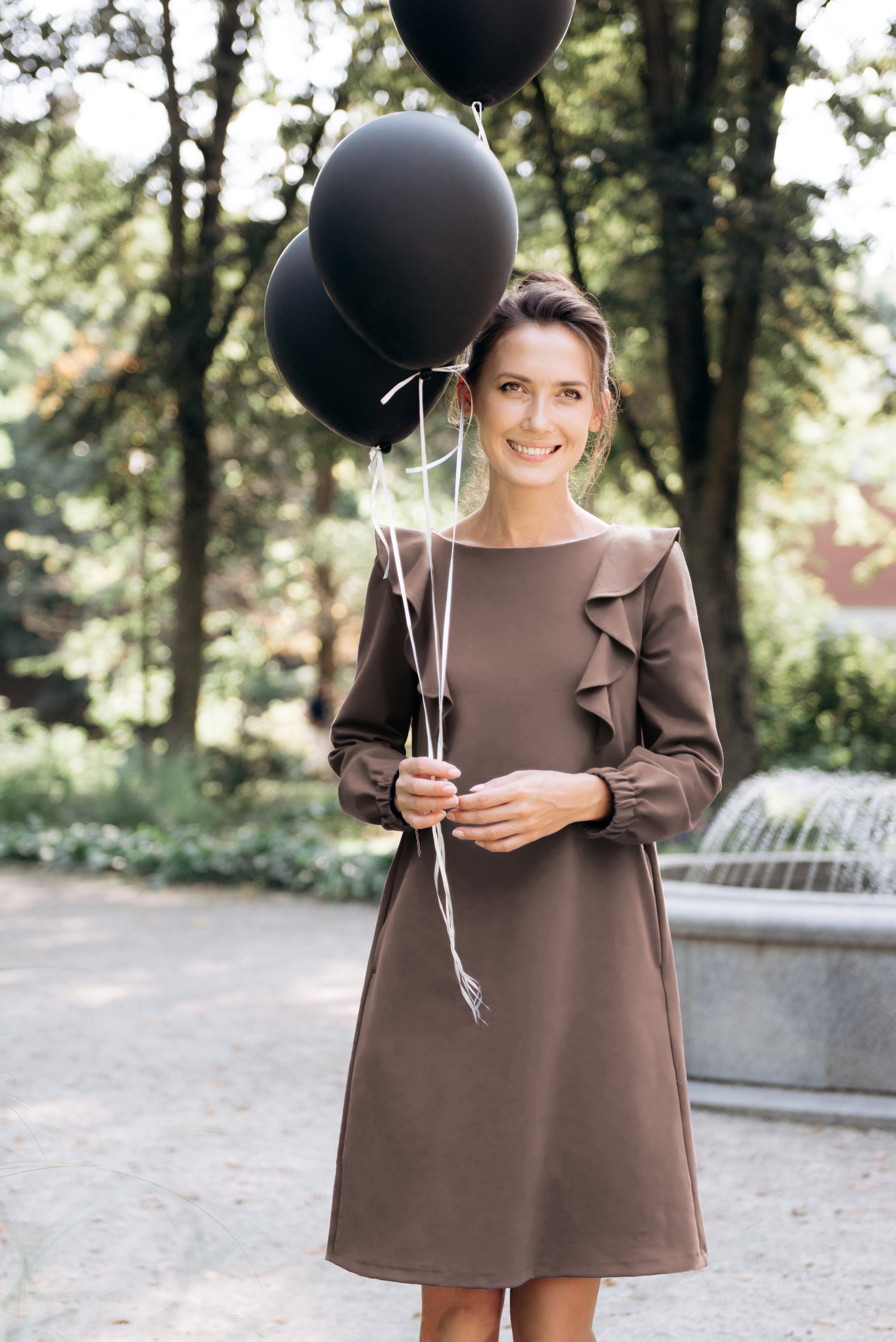 BUTTERFLY — Italian Punto Milano Knit A-Line Dress