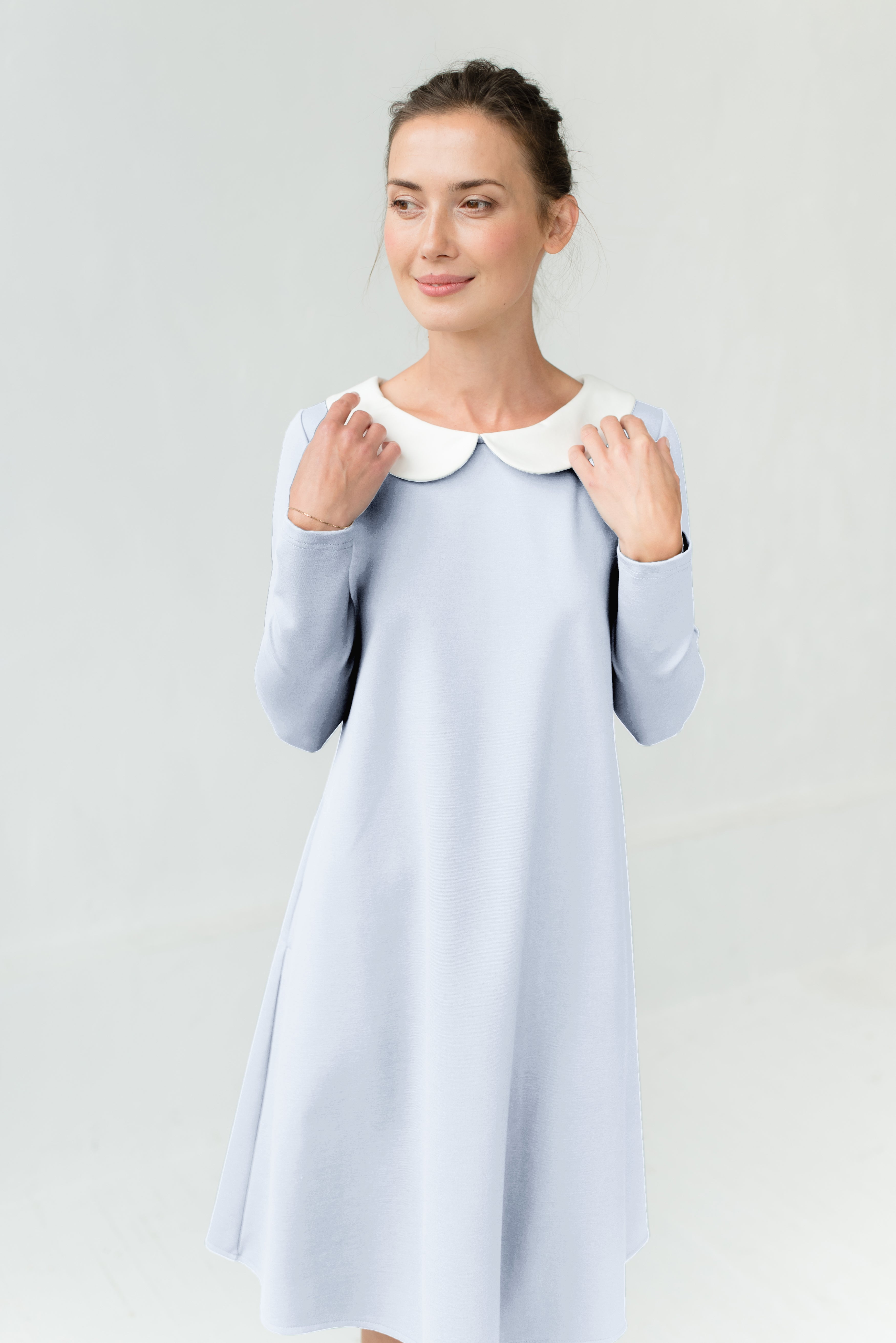 LOVER — Italian Punto Milano Knit Collar Dress