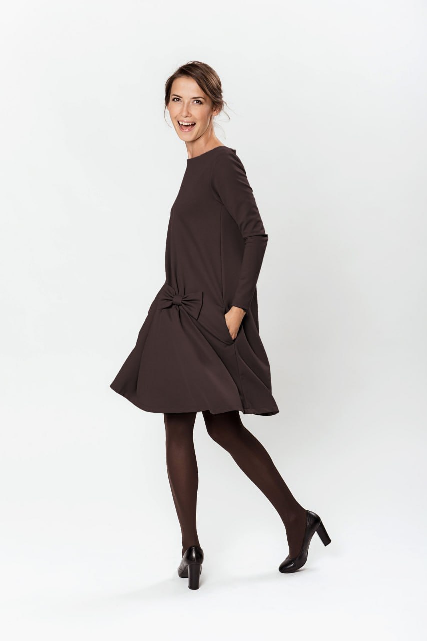 KISS — Italienisches Punto-Milano-Strick-Swingkleid