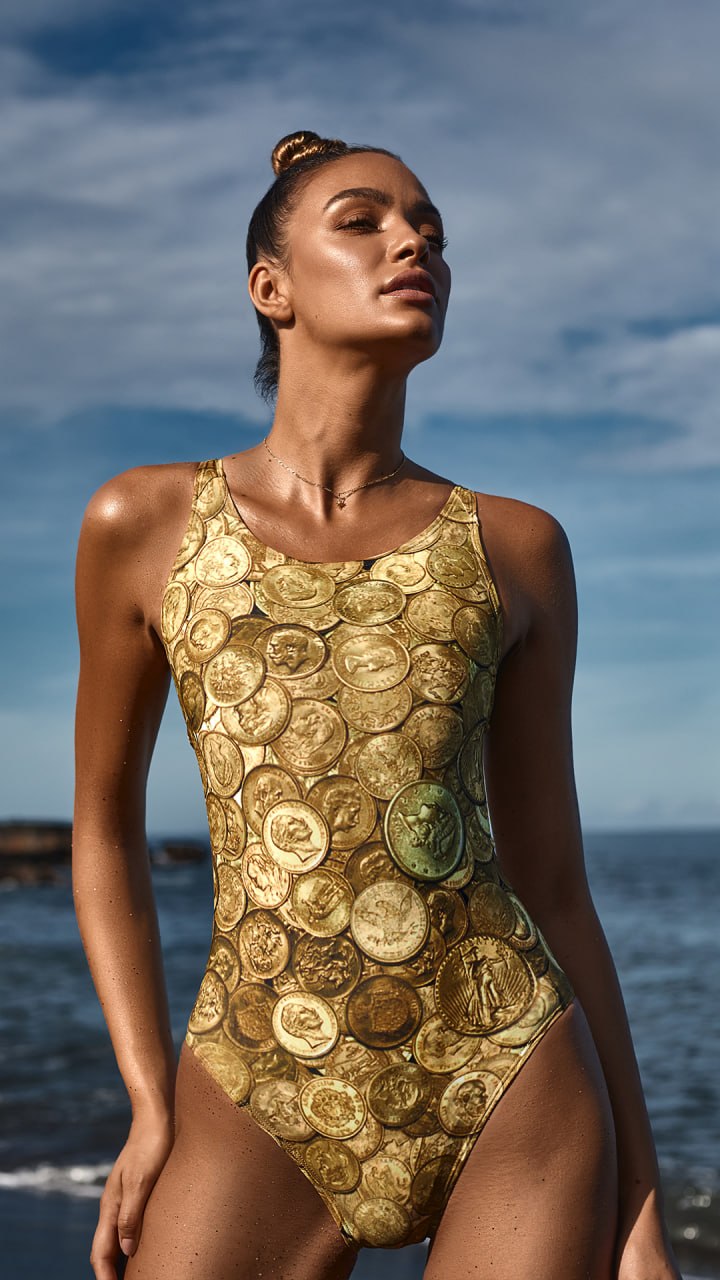 AURUM One-Piece - Gold Coin | by Olympic Designer Aleksandras Pogrebnojus