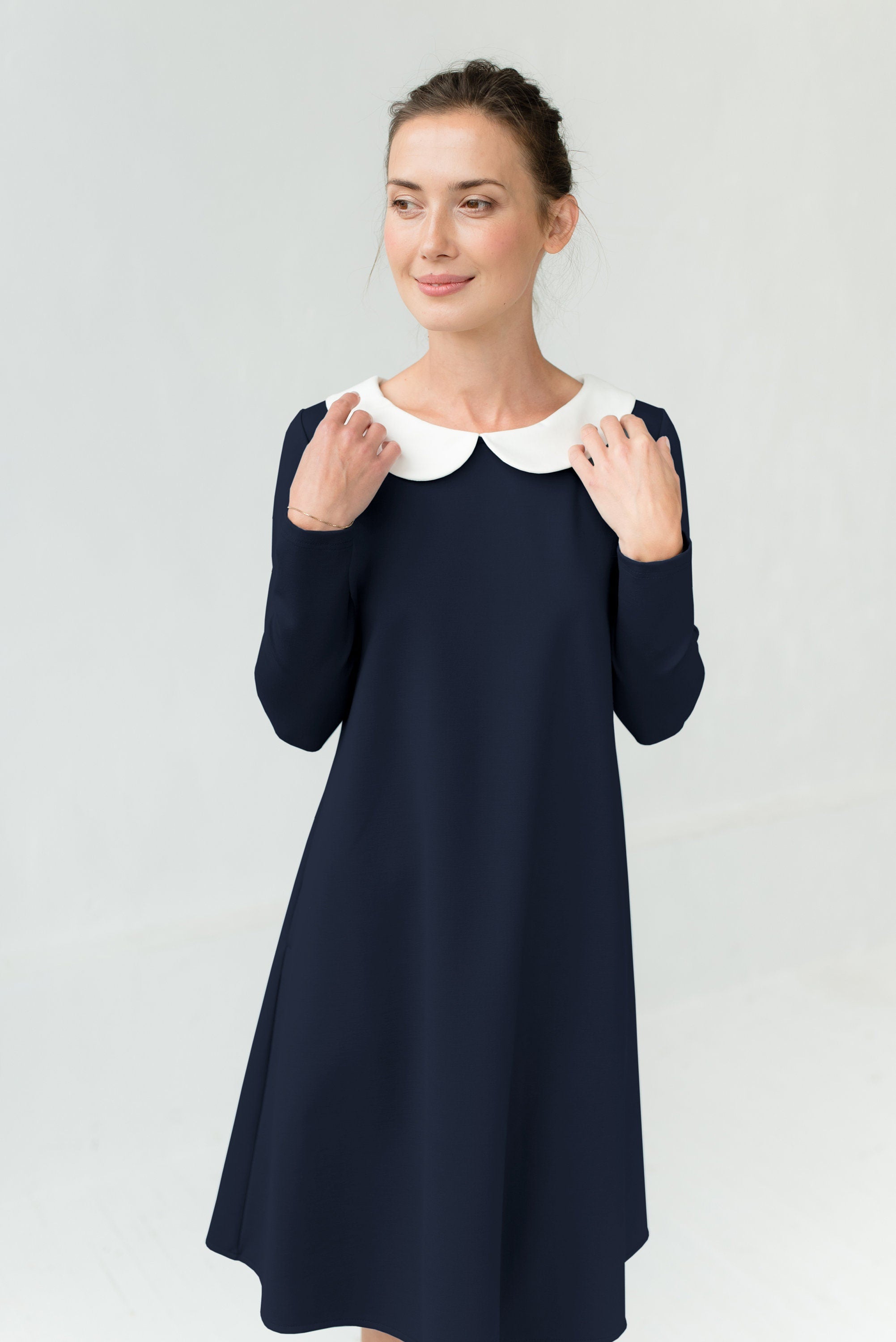 LOVER — Italian Punto Milano Knit Collar Dress