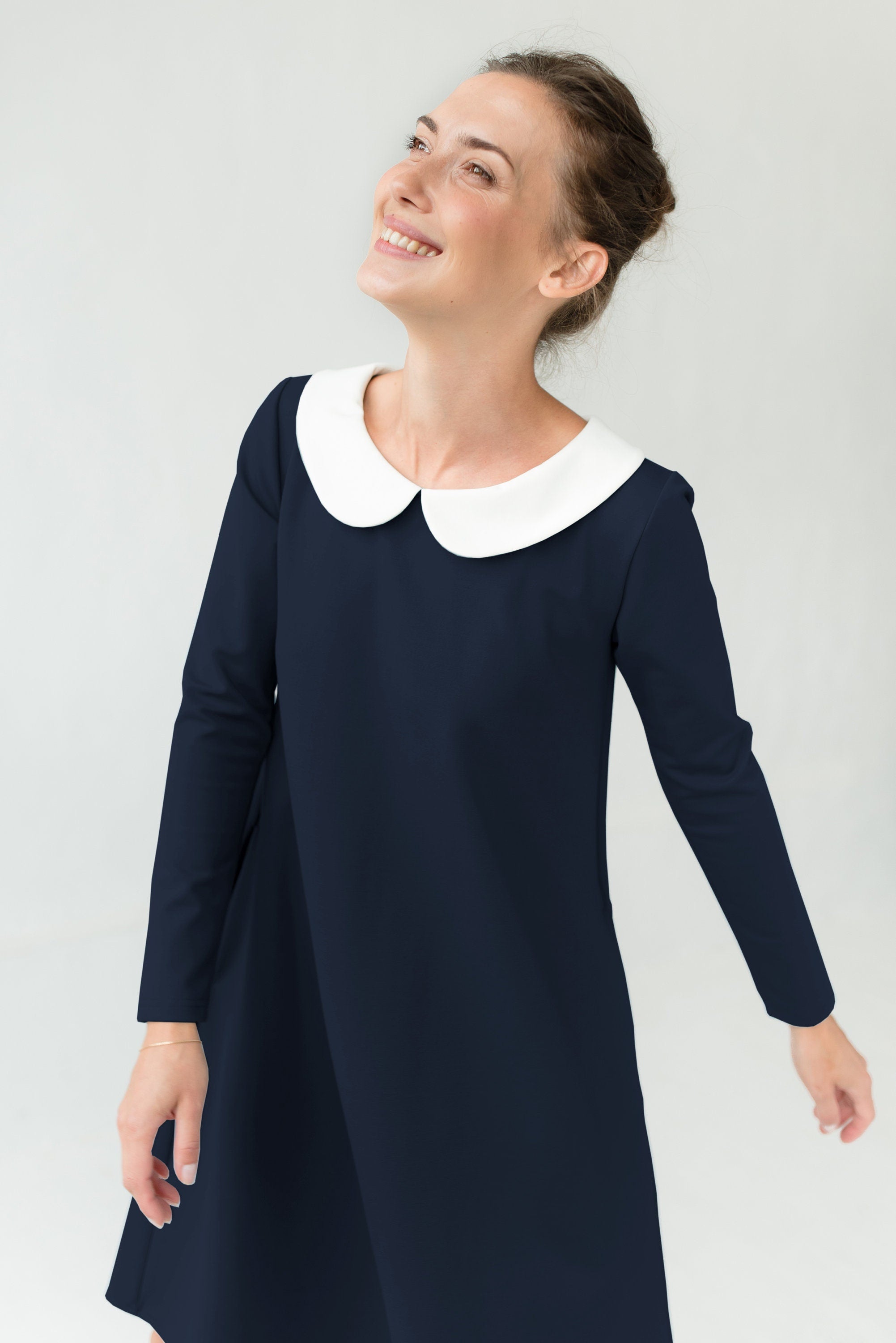 LOVER — Italian Punto Milano Knit Collar Dress