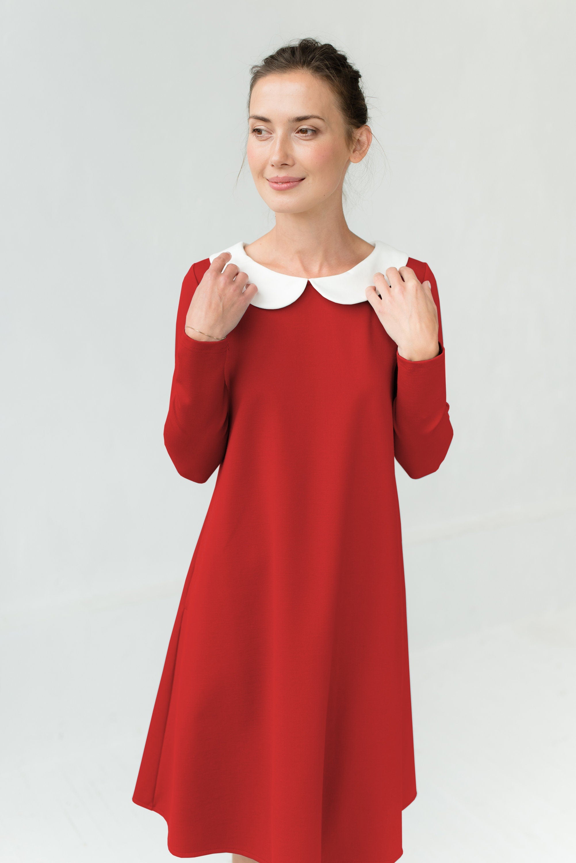 LOVER — Italian Punto Milano Knit Collar Dress