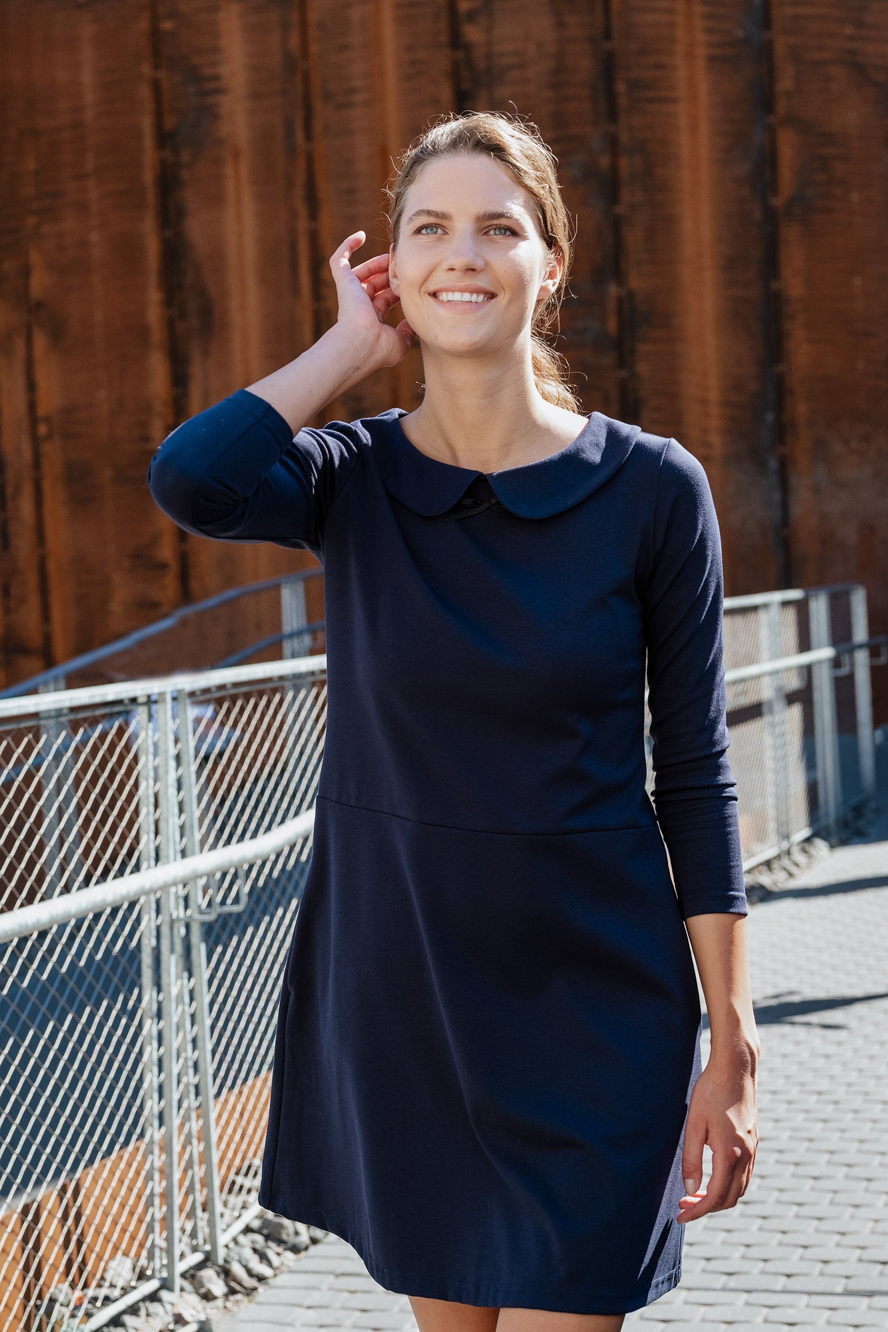 PARISIAN — Italian Punto Milano Knit Collar Dress