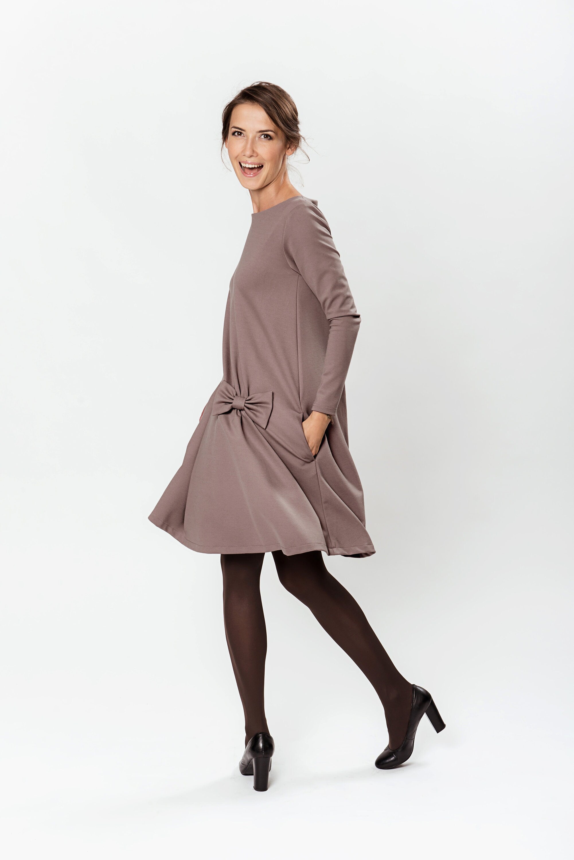 KISS — Italienisches Punto-Milano-Strick-Swingkleid