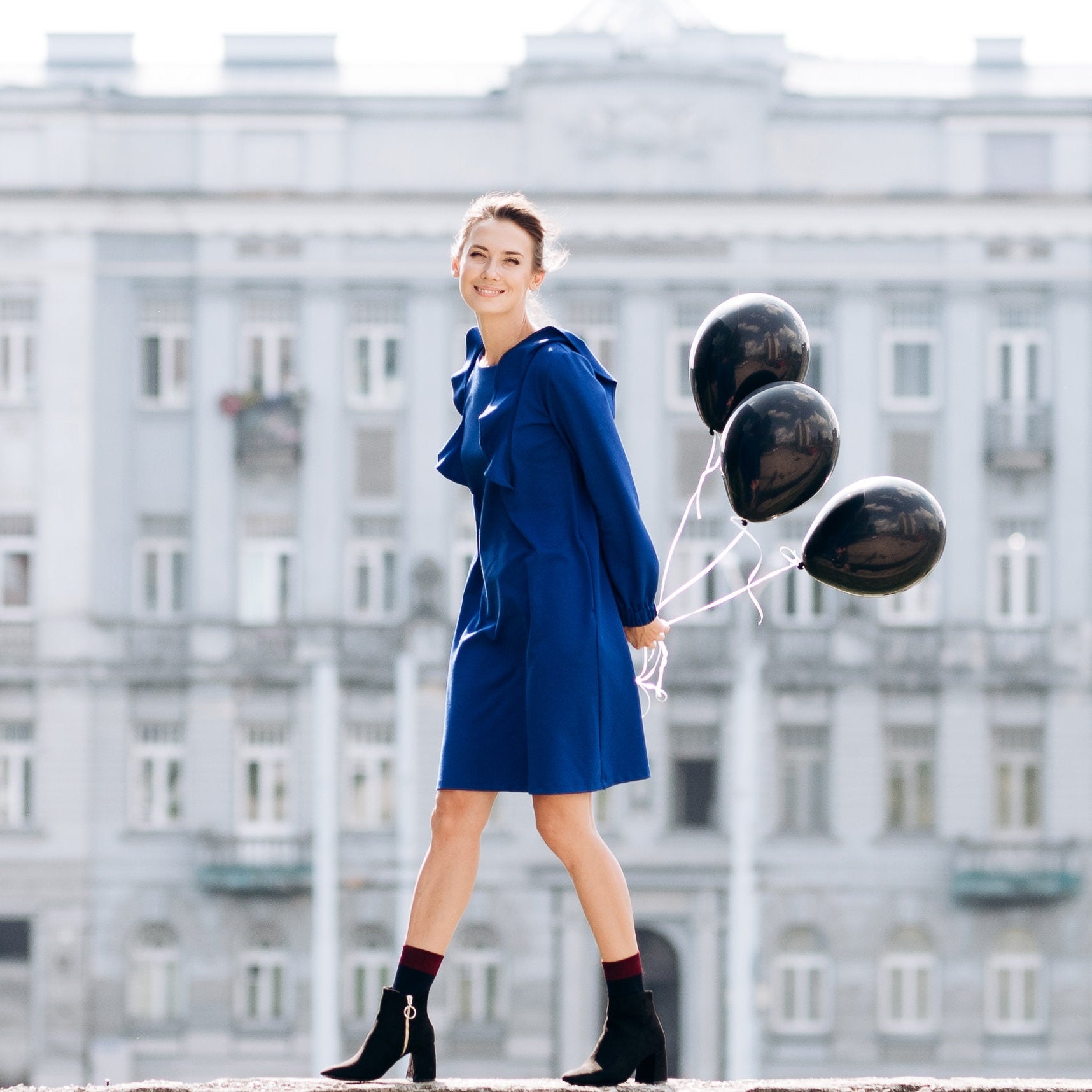 BUTTERFLY — Italian Punto Milano Knit A-Line Dress