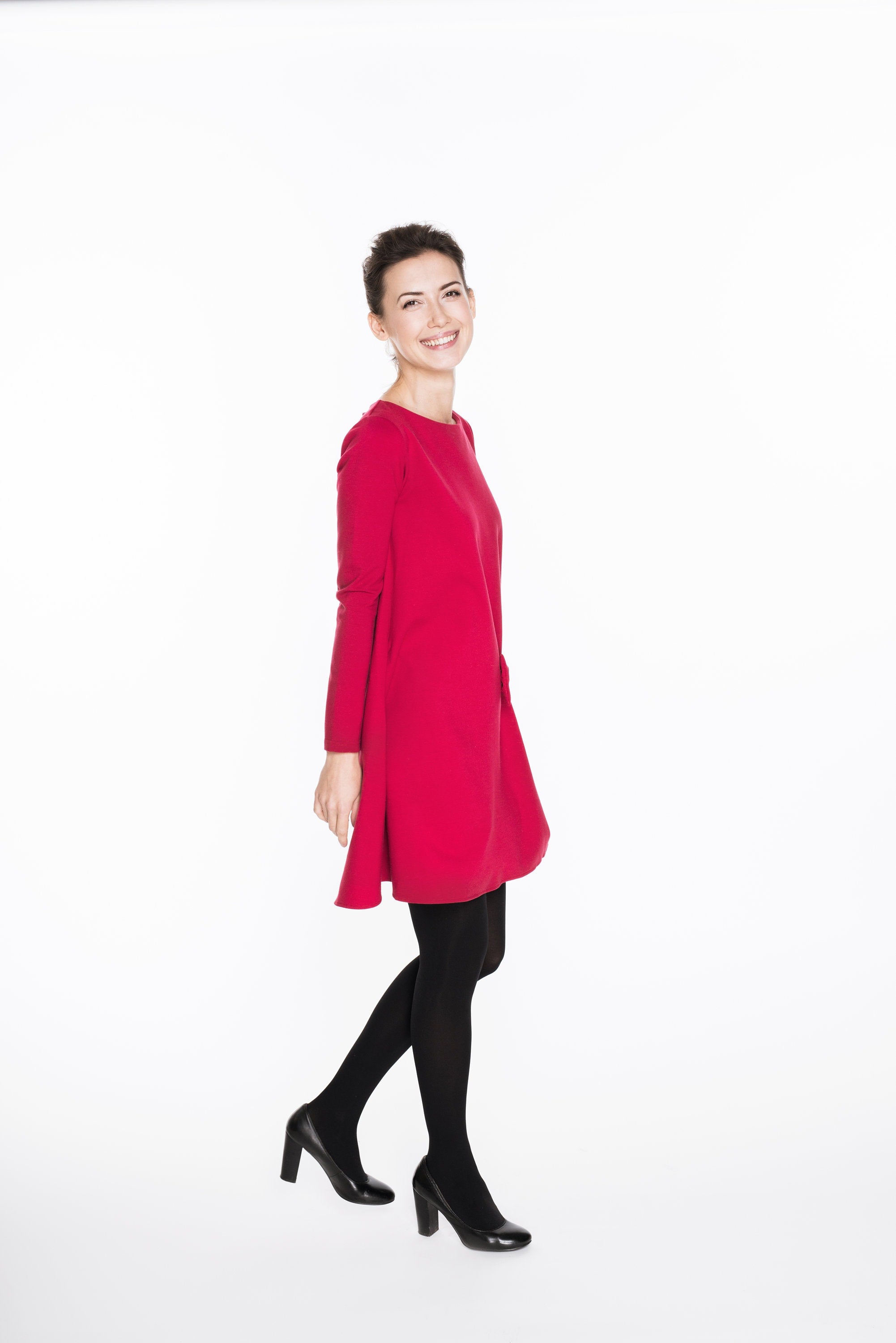 KISS — Italienisches Punto-Milano-Strick-Swingkleid
