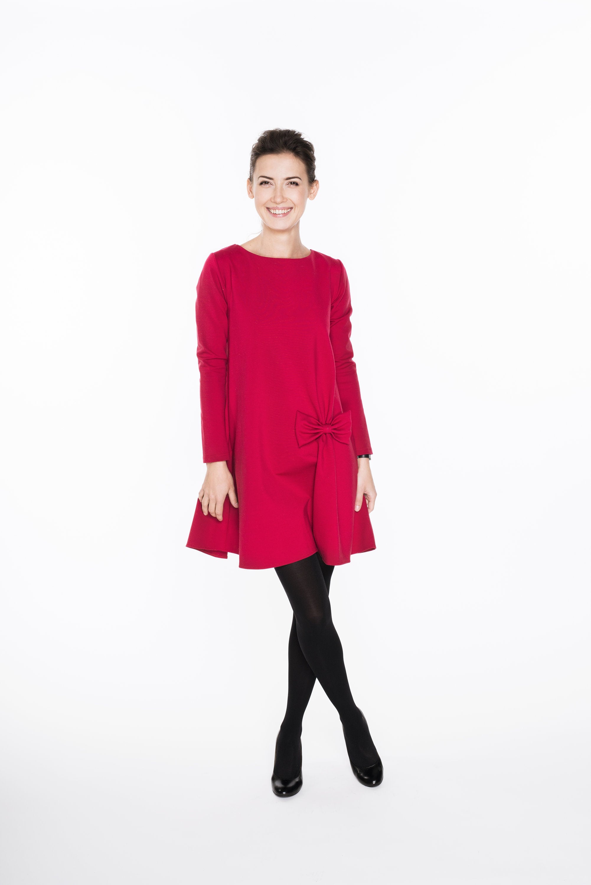 KISS — Italienisches Punto-Milano-Strick-Swingkleid