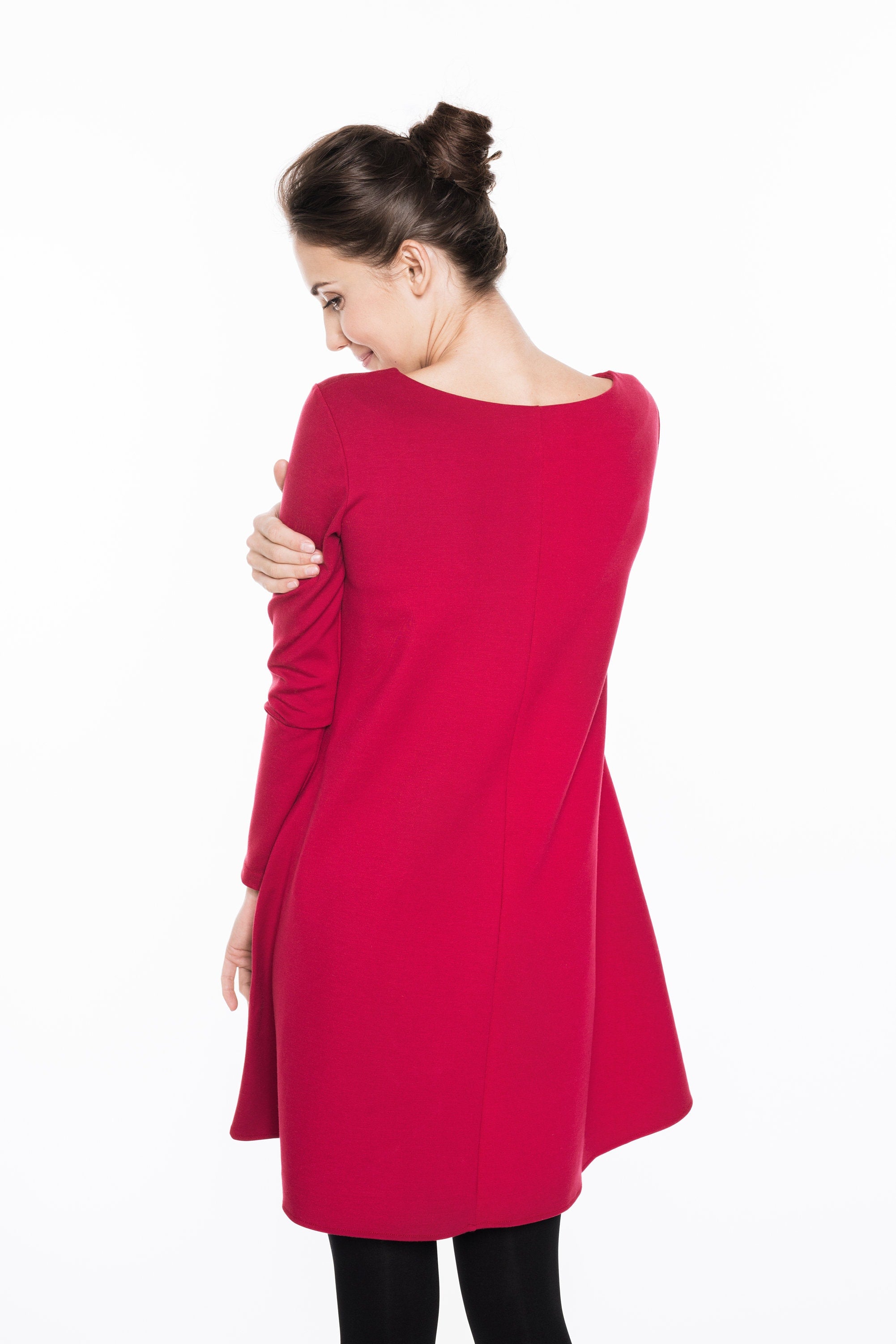 KISS — Italienisches Punto-Milano-Strick-Swingkleid