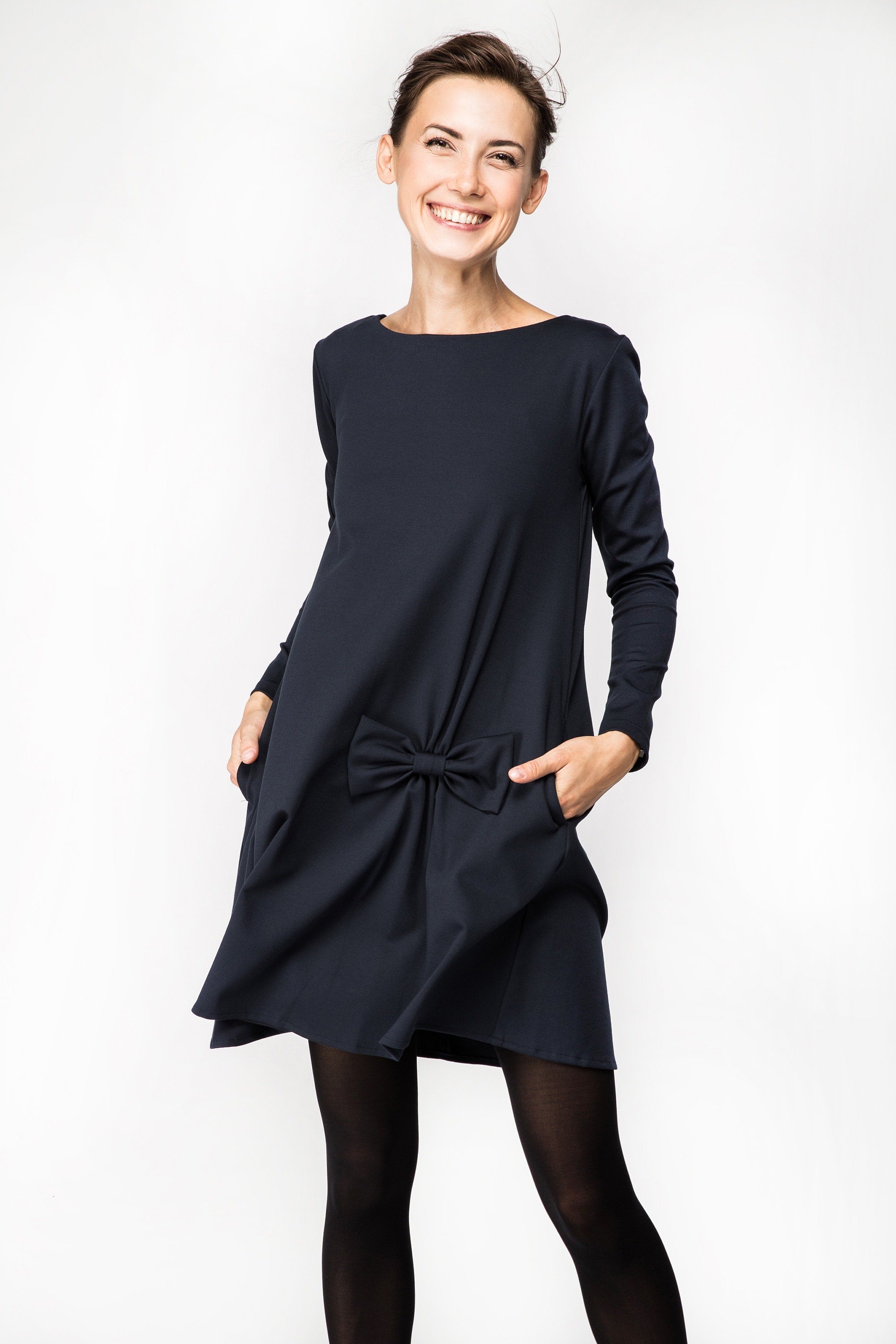 KISS — Italienisches Punto-Milano-Strick-Swingkleid