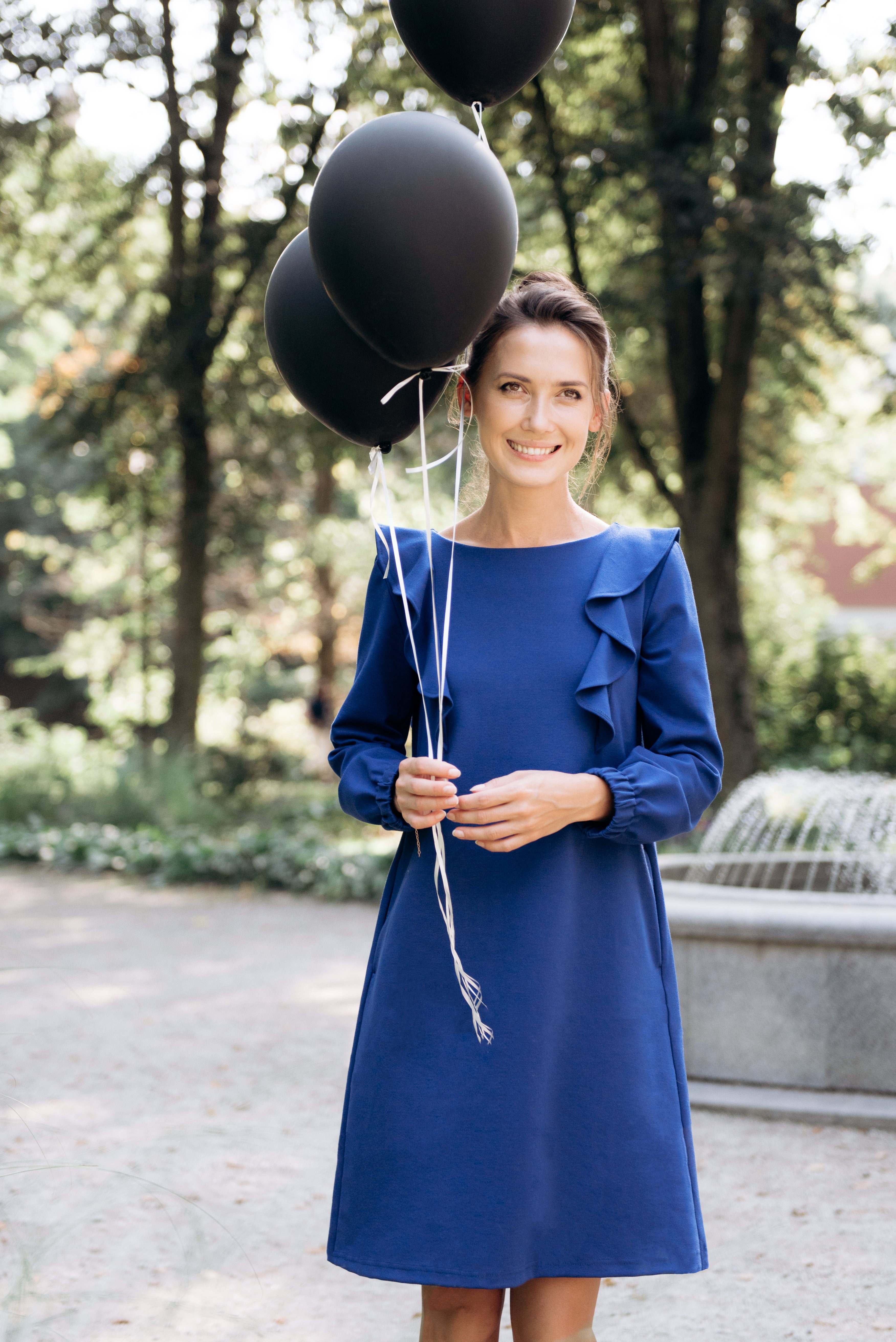 BUTTERFLY — Italian Punto Milano Knit A-Line Dress