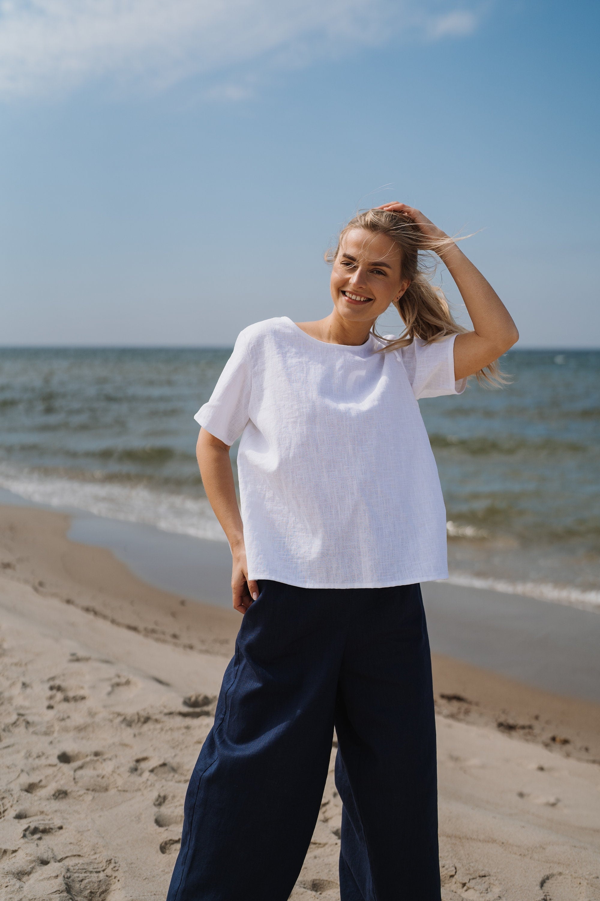 HARPER - Linen top - Pink - M