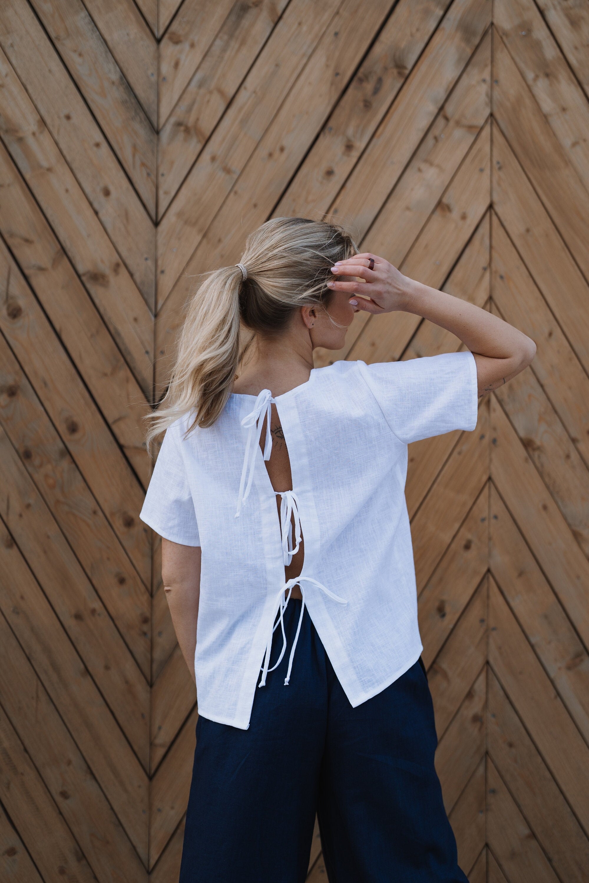 HARPER - Linen top - Pink - M