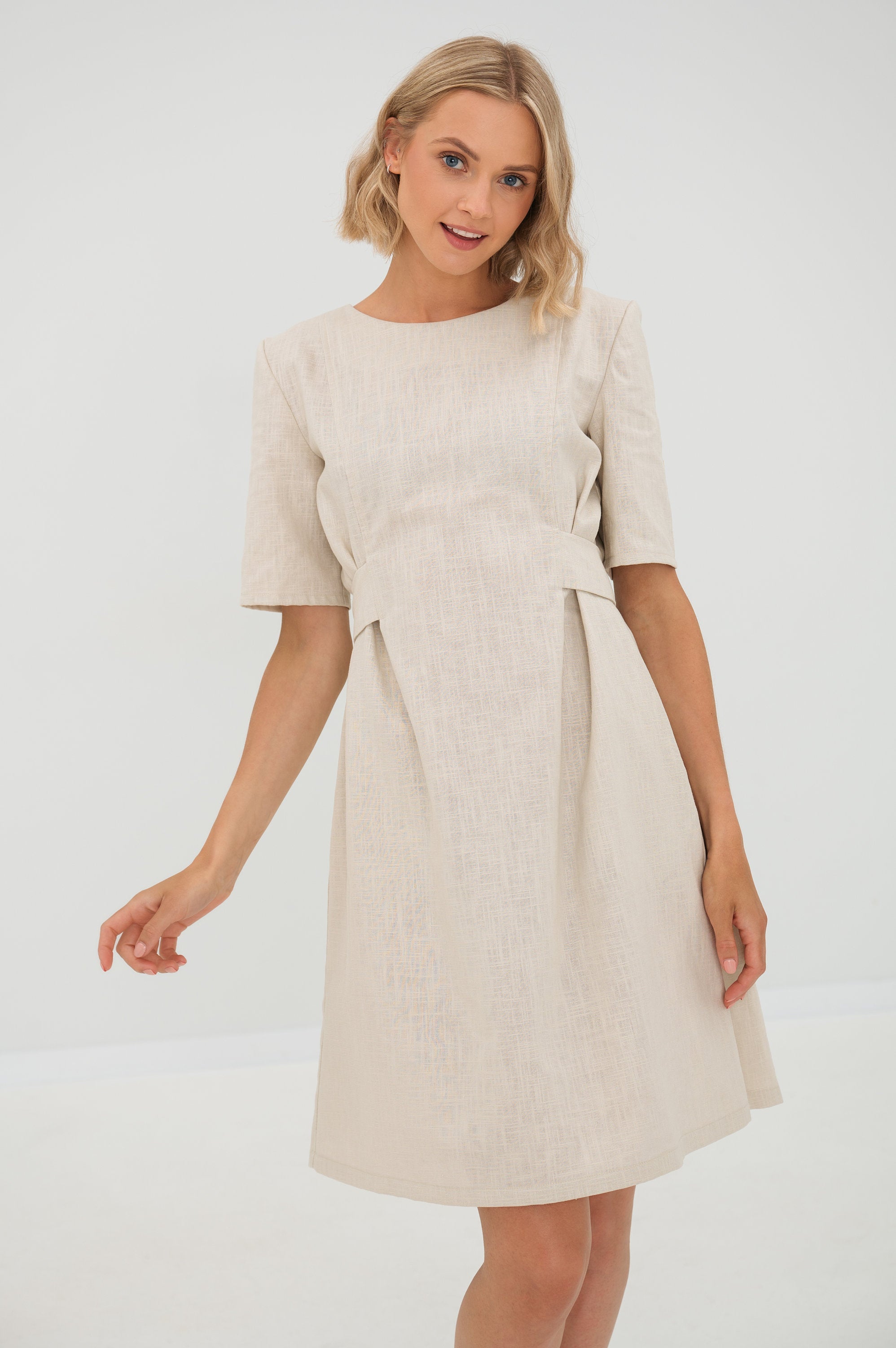 LOLITA — Robe en lin délavé, bleu profond (L)