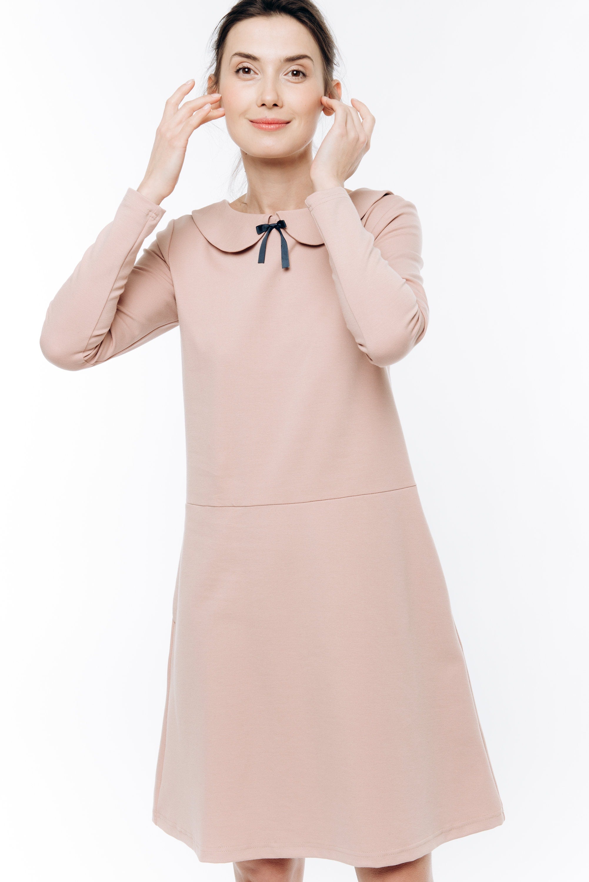 PARISIAN — Italian Punto Milano Knit Collar Dress