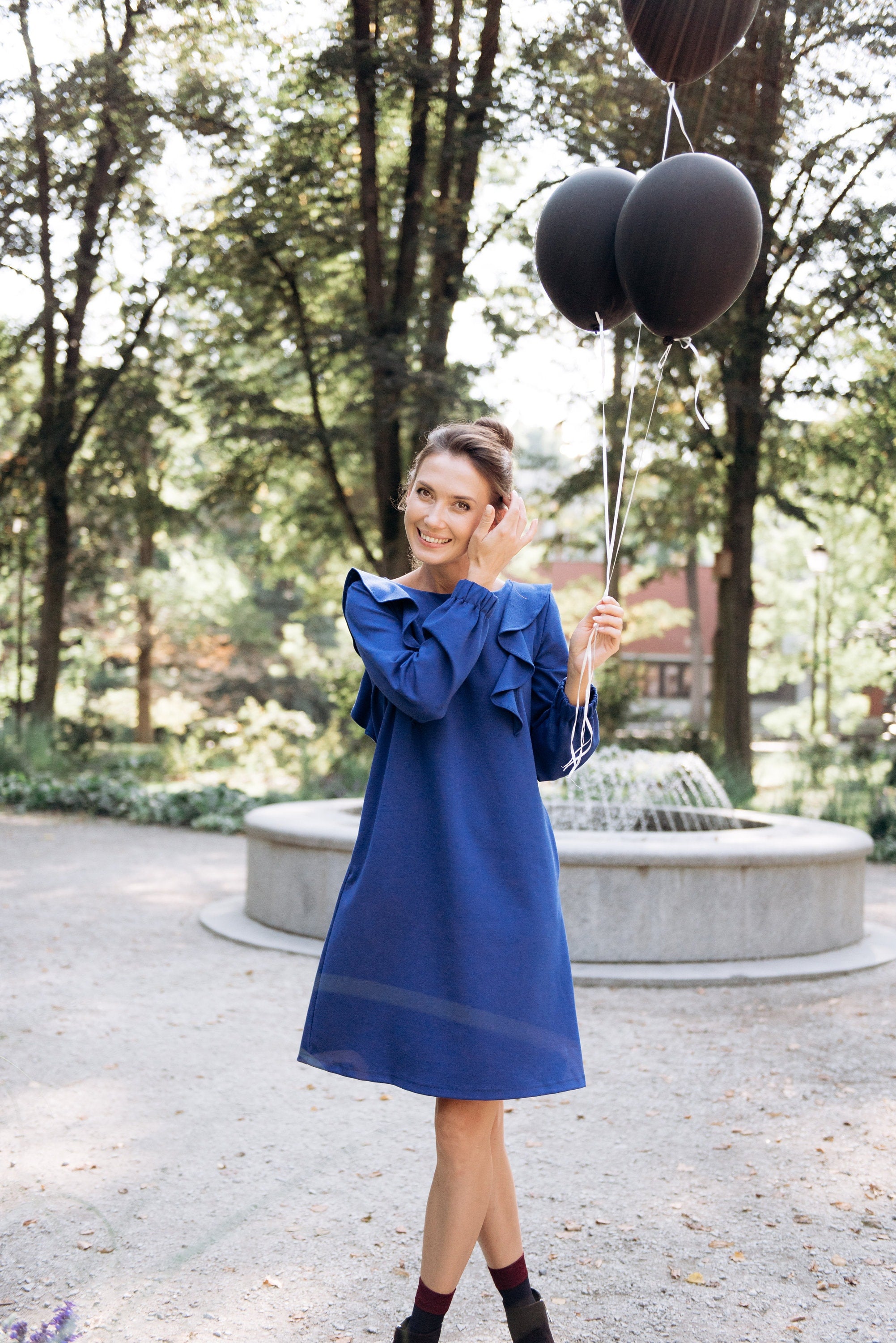 BUTTERFLY — Italian Punto Milano Knit A-Line Dress
