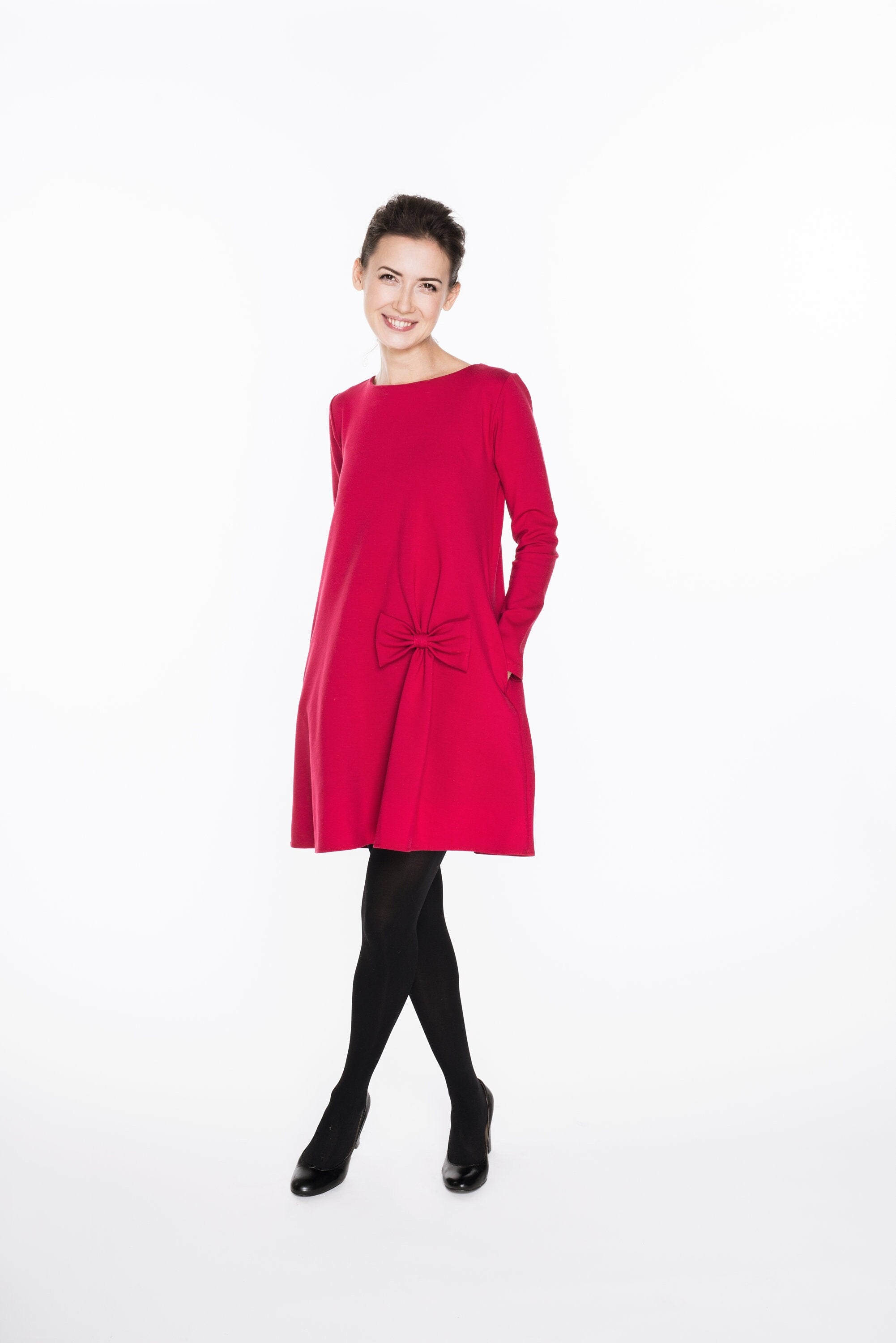 KISS — Italienisches Punto-Milano-Strick-Swingkleid